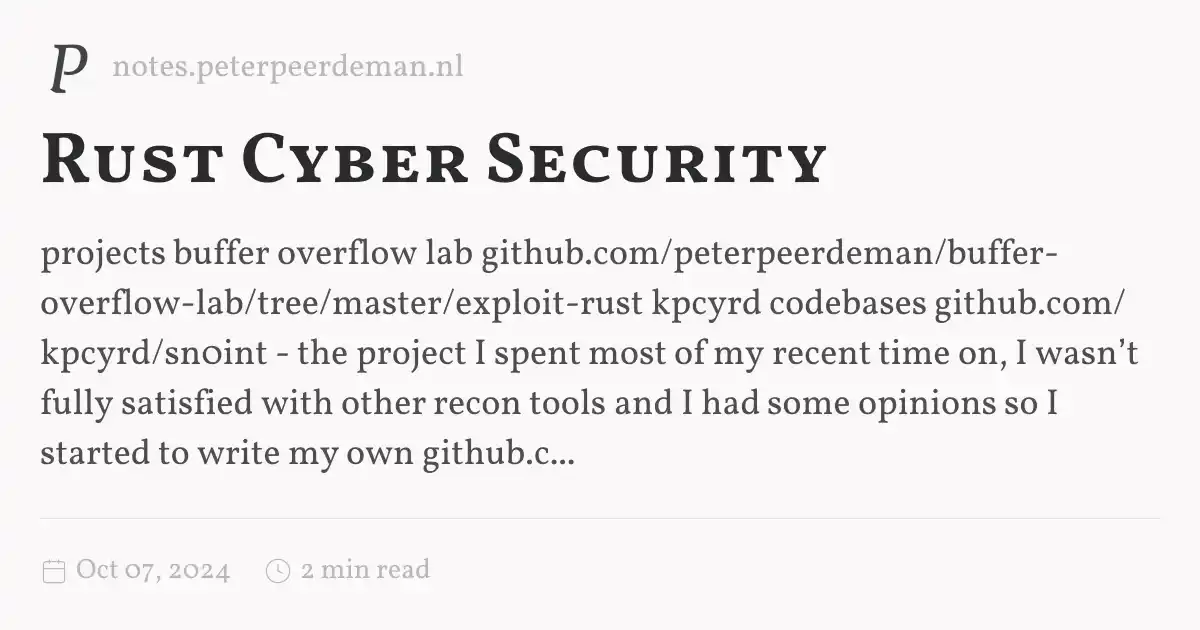 Rust Cyber Security